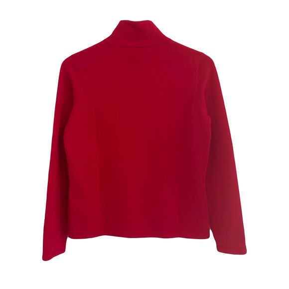 Lands End Red Turtleneck Sweater Sz M Petite - Picture 2 of 6